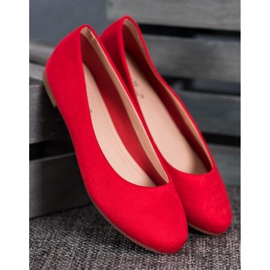 Best Shoes Ballerines en daim rouge 3