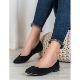 Best Shoes Ballerines en daim noir 1