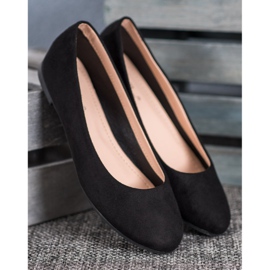 Best Shoes Ballerines en daim le noir 3
