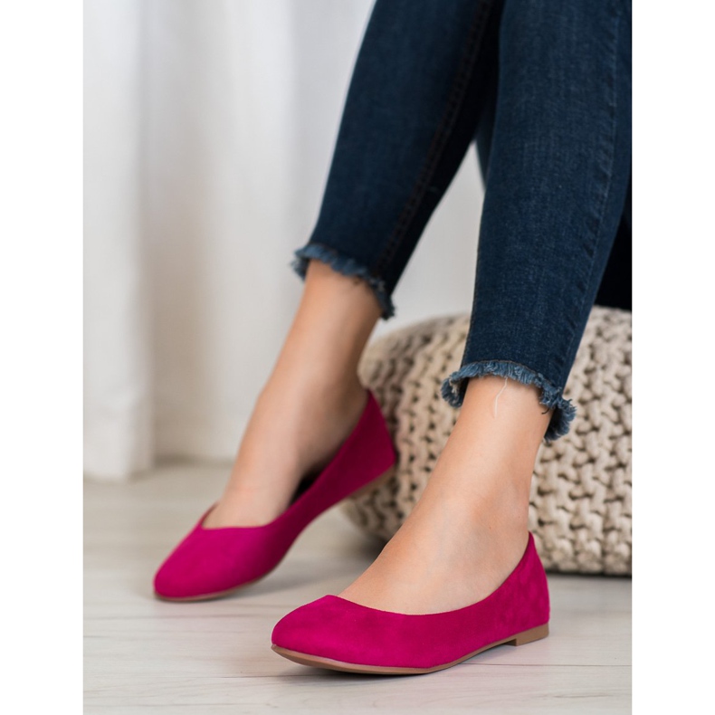 Best Shoes Ballerines en daim violet 1