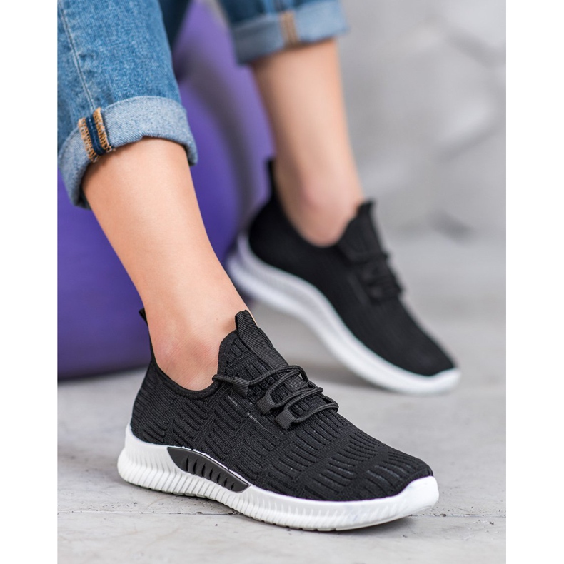 SHELOVET Chaussures textiles confortables le noir 1