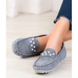 Filippo Mocassins En Cuir Avec Perles gris 2 Filippo Mocassins En Cuir Avec Perles gris 2