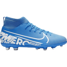 Chaussures de football Nike Mercurial Superfly 7 Club FG / MG Jr AT8150-414 bleu 6