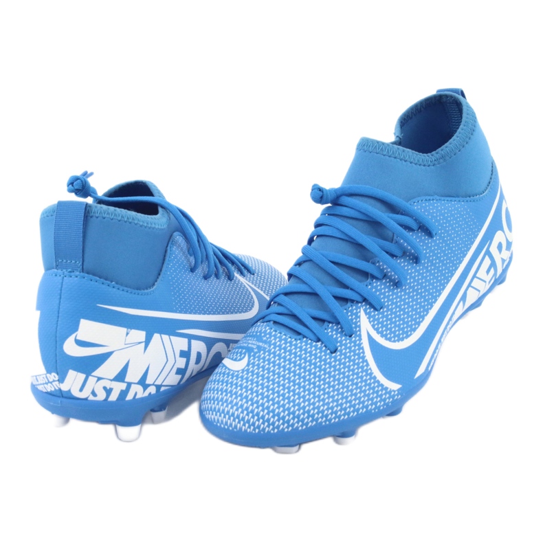 Chaussures de football Nike Mercurial Superfly 7 Club FG / MG Jr AT8150-414 bleu 3