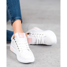 Weide Chaussures de sport avec empiècements roses blanc 1