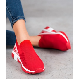 SHELOVET Ajouré Slipony Mode blanc rouge 1