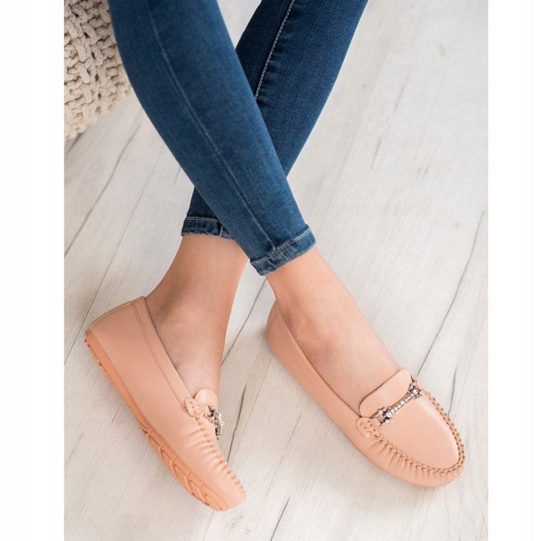 Fama Mocassins Avec Cubic Zirconia rose 1