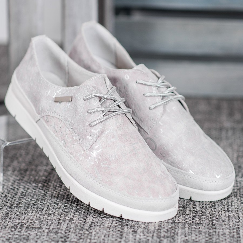 Filippo Richelieus En Cuir Sur La Plateforme gris 2