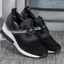 Filippo Baskets en cuir Nice le noir 1