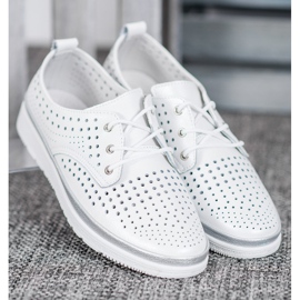 Filippo Bottines en cuir ajouré blanc gris 2