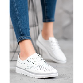 Filippo Bottines en cuir ajouré blanc gris 1