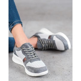 Filippo Chaussures en cuir effet holo blanche gris 1