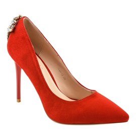 Escarpins classiques rouges avec zircone cubique 9229-13 1