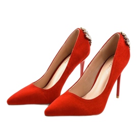 Escarpins classiques rouges avec zircone cubique 9229-13 2