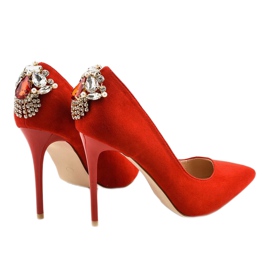 Escarpins classiques rouges avec zircone cubique 9229-13 3