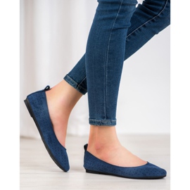 SHELOVET Ballerines ajourées bleu 2