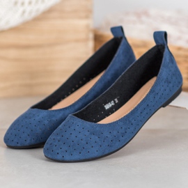 SHELOVET Ballerines ajourées bleu 1