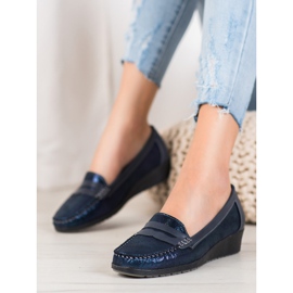 Comer Mocassins élégants sur la plate-forme bleu marine bleu 1