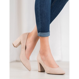 W. Potocki Escarpins à paillettes beige doré 1