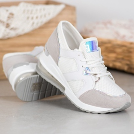 Weide Chaussures de sport blanches à paillettes 1 Weide Chaussures de sport blanches à paillettes 1