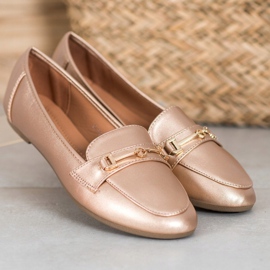 Clowse Chaussures élégantes en cuir écologique d'or 2