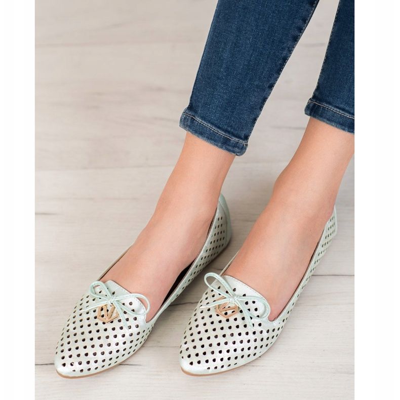 Ballerine Ajourée En Spitz VINCEZA vert 1