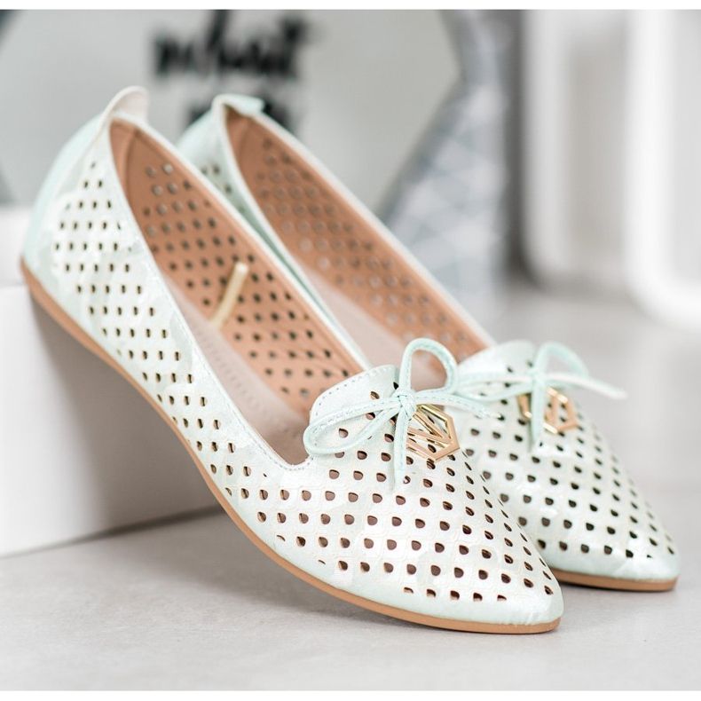 Ballerine Ajourée En Spitz VINCEZA vert 2