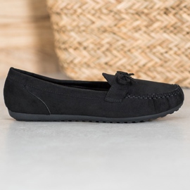 SHELOVET Mocassins décontractés avec un nœud le noir jaune 3