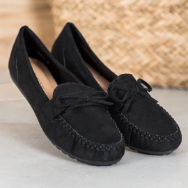 SHELOVET Mocassins décontractés avec un nœud le noir jaune 5