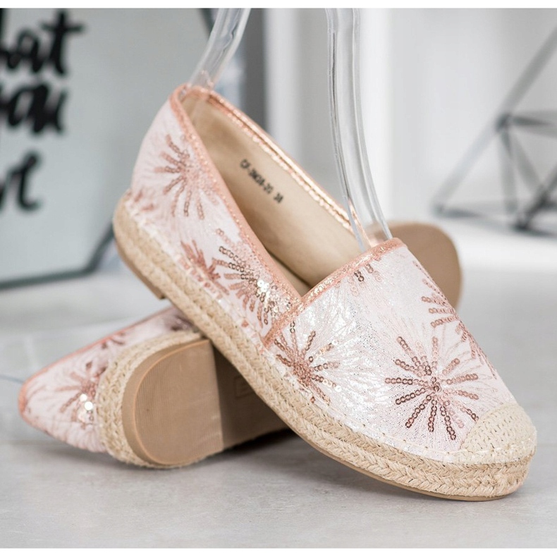 Best Shoes Espadrilles À Paillettes rose 1