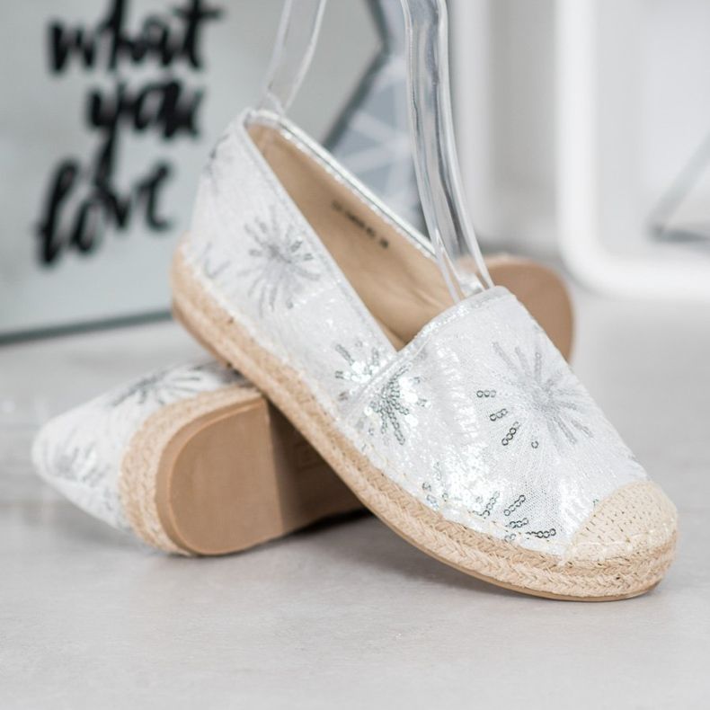 Best Shoes Espadrilles À Paillettes gris 1