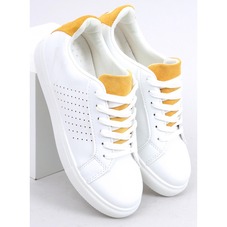 Baskets femme blanches WB807 BLANC / JAUNE 1