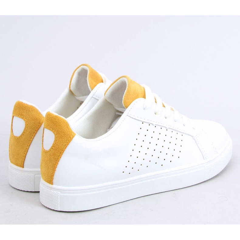 Baskets femme blanches WB807 BLANC / JAUNE 2
