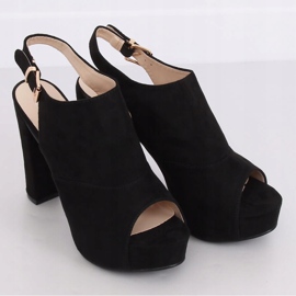 Noir YL-0100 Sandales à plateforme noires 1