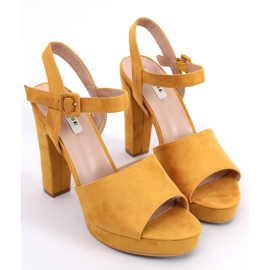 Sandales talons hauts miel 9R16 Jaune 1