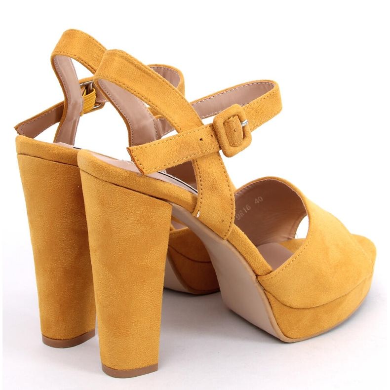 Sandales talons hauts miel 9R16 Jaune 2