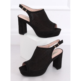Sandales à talons ajourées noires 9R82 Noir le noir 3