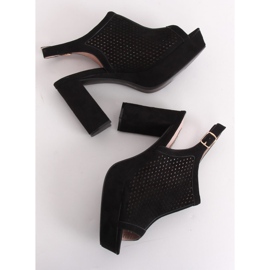 Sandales à talons ajourées noires 9R82 Noir le noir 2