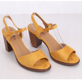 Sandales à talons miel 660-6 Jaune 1