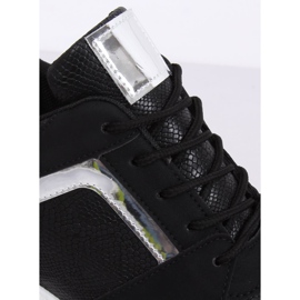Baskets compensées noires YL-33 Noir le noir jaune 2