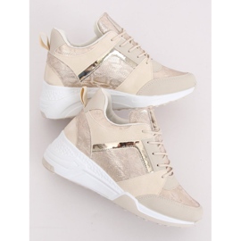 Baskets compensées beiges YL-33 Beige 1