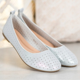 SHELOVET Ballerines ajourées argent 2