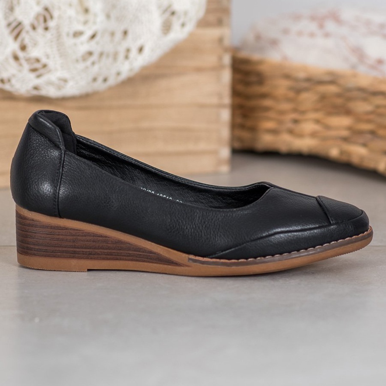 Vinceza Escarpins compensés décontractés le noir 1