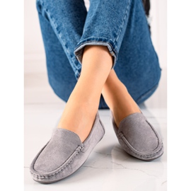 Evento Mocassins confortables en daim gris 3