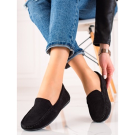 Evento Mocassins confortables en daim le noir 2