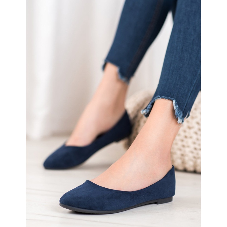 Ballerines classiques en daim VINCEZA bleu 2