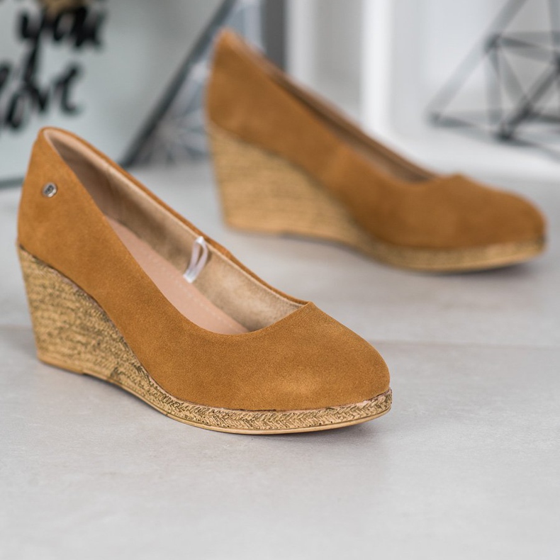 Filippo Escarpins compensés en cuir brun 1