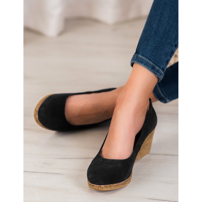 Filippo Escarpins compensés en cuir noir 1