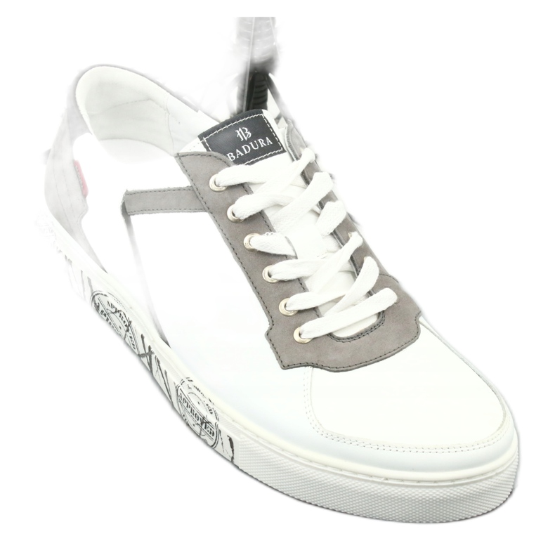 Chaussures de sport en cuir Badura 3361 blanc blanche le noir gris 4