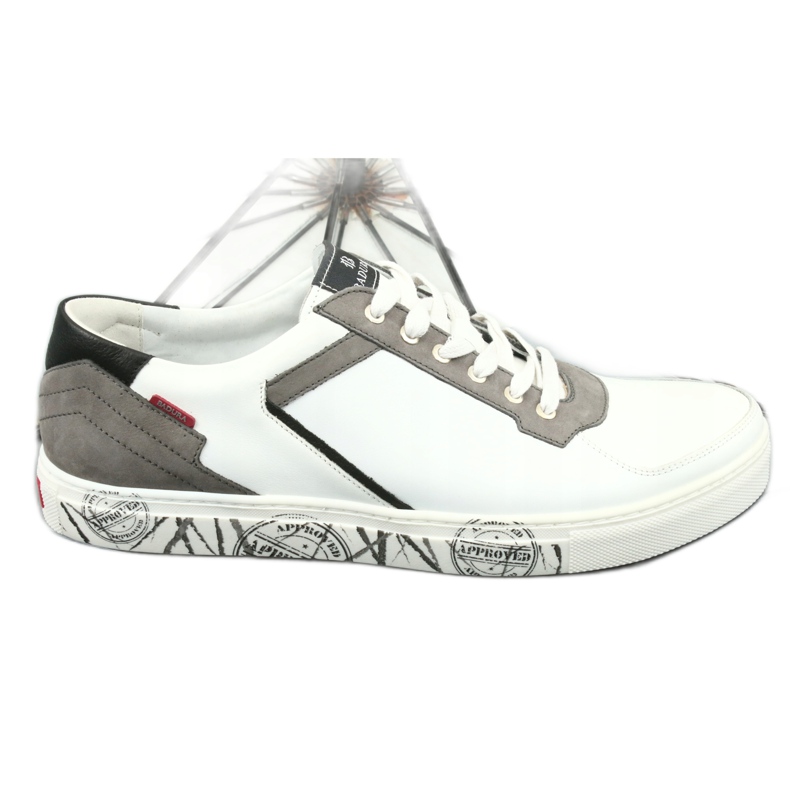 Chaussures de sport en cuir Badura 3361 blanc blanche le noir gris 3